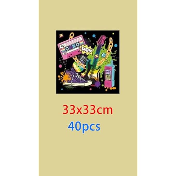 HIP HOP PARTY NAPKINS SET 40 PCS, DISPOSABLE PAPER LUNCHEON NAPKINS FOR HIP HOP THEME PARTY SUPPLIES, FUN & STYLISH DECORATIVE LUNCH NAPKINS FOR CELEBRATIONS - Image 5